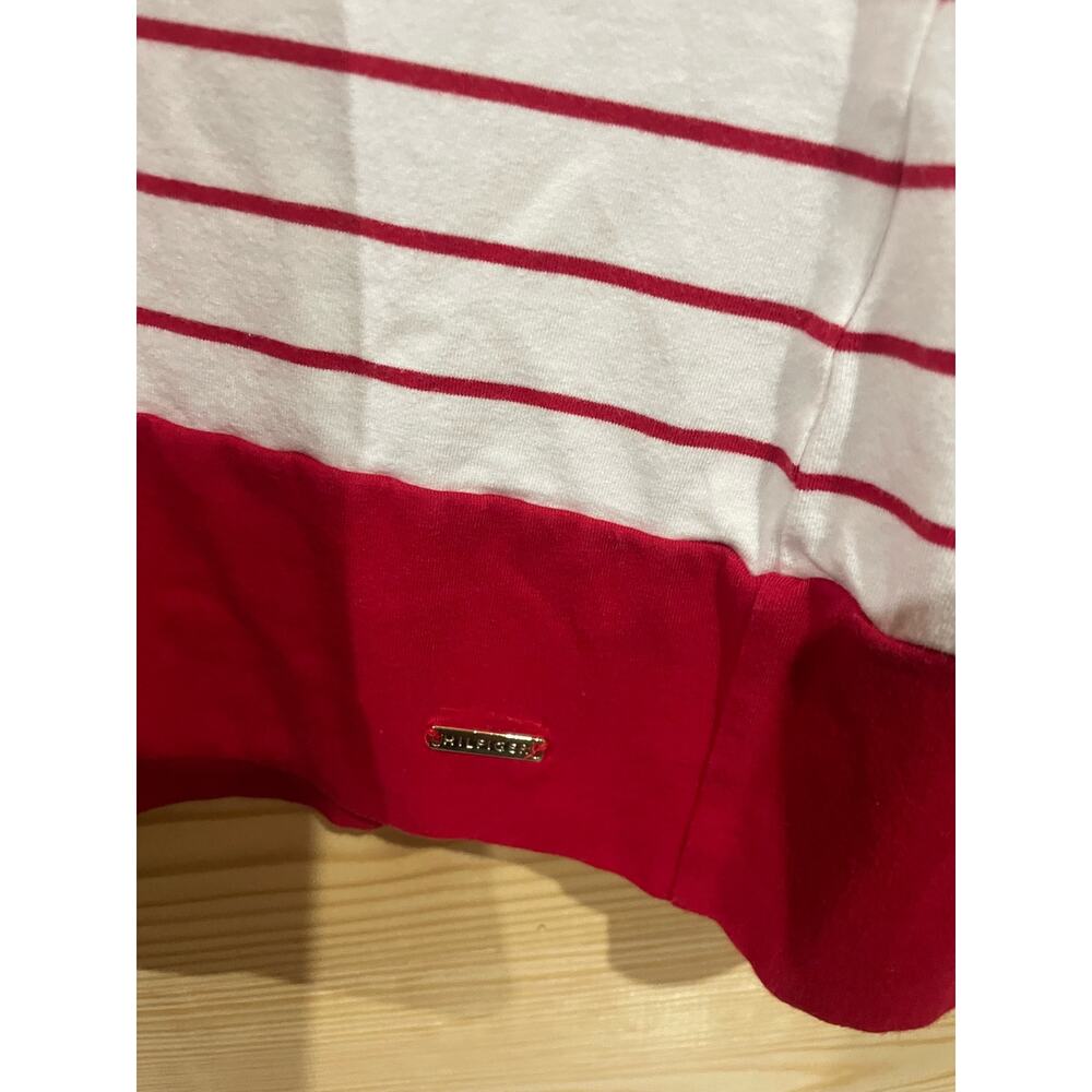Tommy Hilfiger Red White Stripe Lace-Up T-Shirt Dress Coastal Nautical, Small - Picture 5 of 8